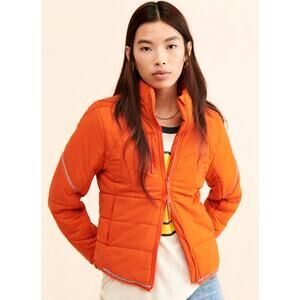 Free People Gathering Storm Run Puffer Orange size S
